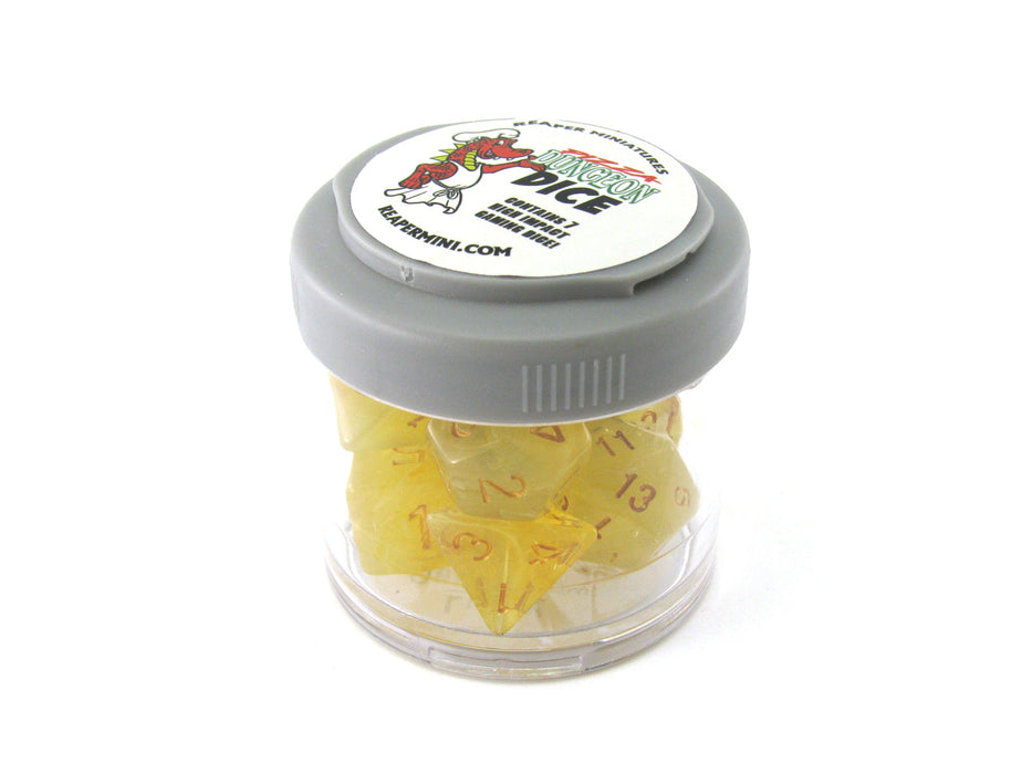 Reaper Miniatures Lucky Pizza Dungeon Dice - Gem Yellow