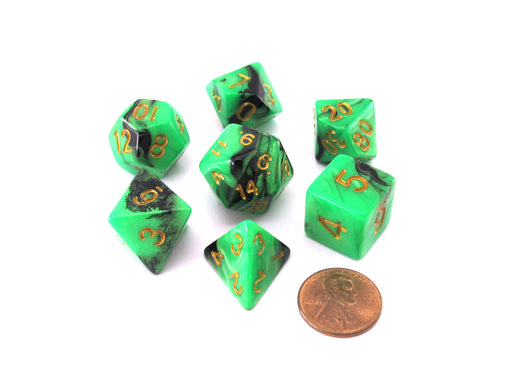 Reaper Miniatures Dual Pizza Dungeon Dice - Green & Black
