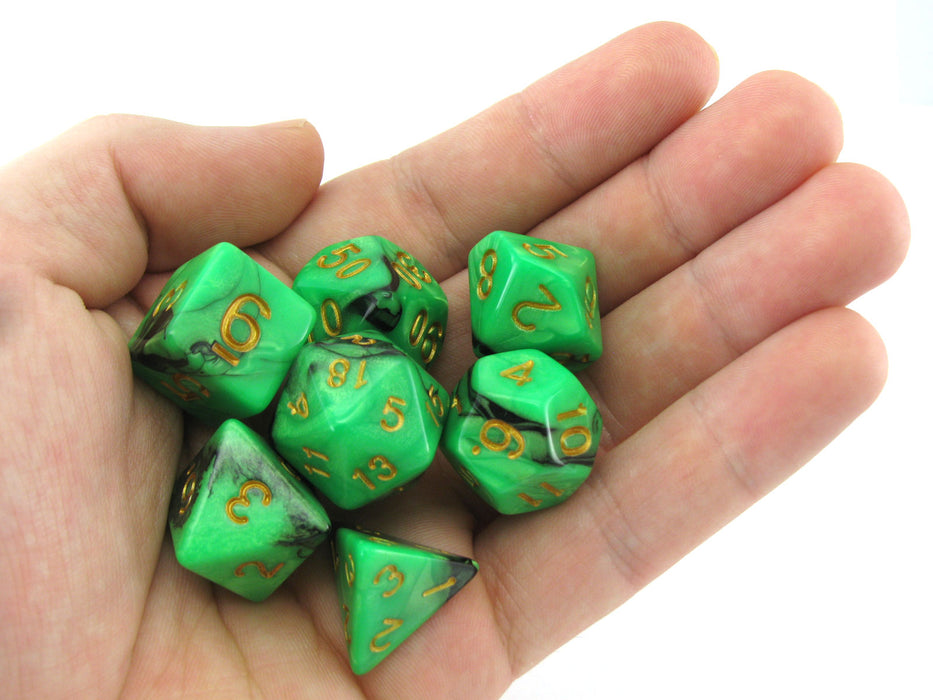Reaper Miniatures Dual Pizza Dungeon Dice - Green & Black