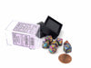 Polyhedral Mini 7-Die Set, Festive - Mosaic with Yellow Numbers