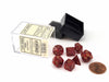 Polyhedral Mini 7-Die Set, Glitter - Ruby with Gold Numbers