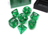 Polyhedral 7-Die Translucent Chessex Dice Set - Green