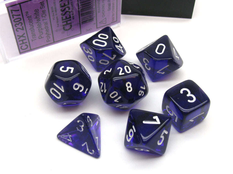 Polyhedral 7-Die Translucent Chessex Dice Set - Purple