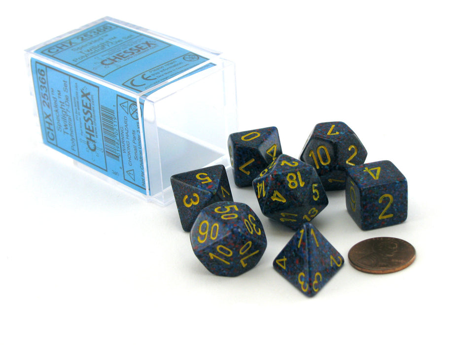Polyhedral 7-Die Chessex Dice Set - Speckled Twilight