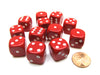 Opaque 16mm D6 Chessex Dice Block (12 Die) - Red with White Pips