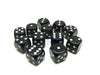 Opaque 16mm D6 Chessex Dice Block (12 Die) - Black with White Pips