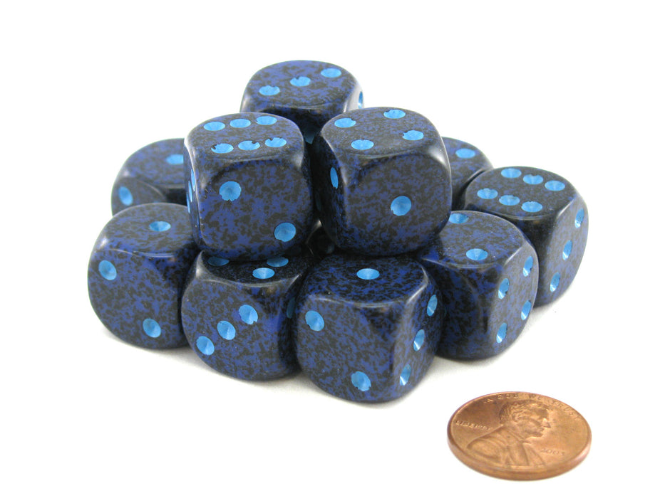 Speckled 16mm D6 Chessex Dice Block (12 Dice) - Cobalt