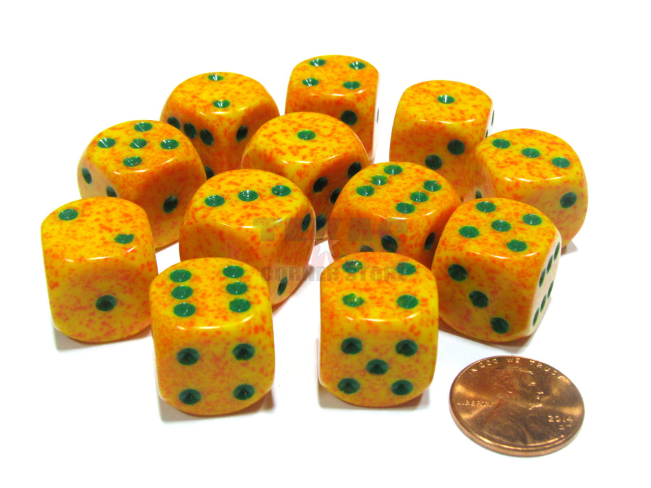 Speckled 16mm D6 Chessex Dice Block (12 Dice) - Lotus