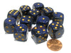 Speckled 16mm D6 Chessex Dice Block (12 Dice) - Golden Cobalt