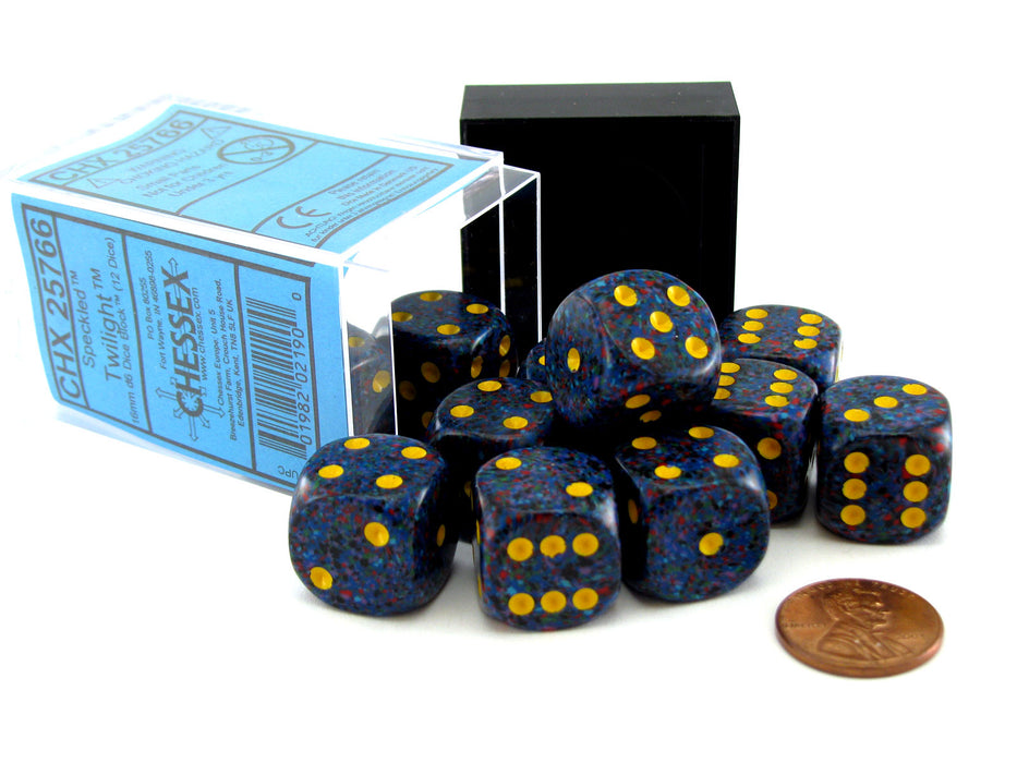 Speckled 16mm D6 Chessex Dice Block (12 Dice) - Twilight