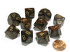 Scarab Blue Blood/gold Set of Ten d10s