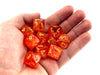 Pack of 10 Chessex Ghostly Glow D10 Dice - Orange with Yellow Numbers