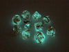 Pack of 10 Chessex Ghostly Glow D10 Dice - Orange with Yellow Numbers