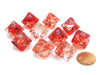 Nebula Red/silver Luminary Set of Ten d10s