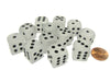 Frosted 16mm D6 Chessex Dice Block (12 Dice) - Clear with Black Pips