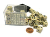 Marble 12mm D6 Chessex Dice Block (36 Dice) - Ivory with Black Pips