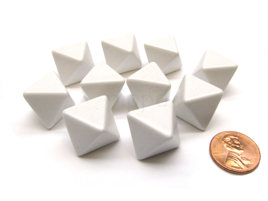 Opaque Polyhedral Bag Of 10 Blank White 15mm D8 Chessex Dice