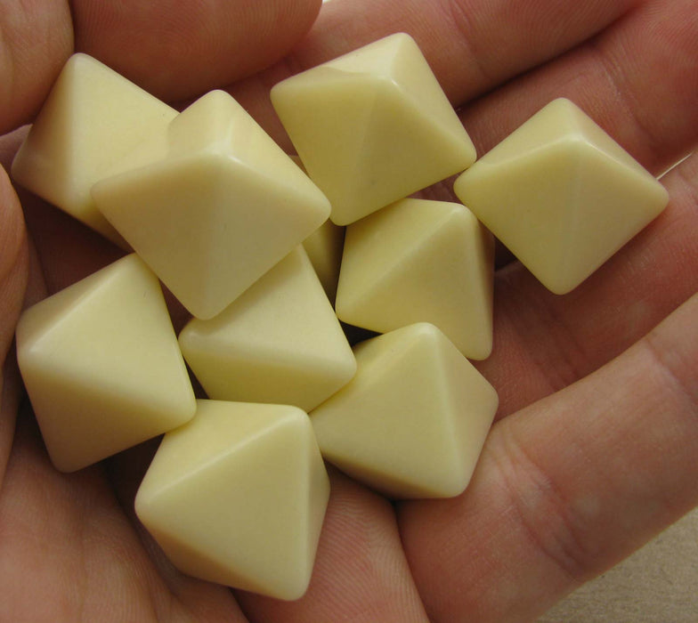 Bag of 10 Blank D8 Standard Size Dice - Ivory