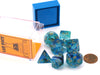 Polyhedral 7-Die Nebula Lab Dice 2 Chessex Dice with Luminary- Oceanic with Gold