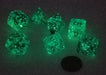 Polyhedral 7-Die Nebula Lab Dice 2 Chessex Dice with Luminary- Oceanic with Gold
