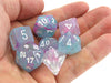 Polyhedral 7-Die Nebula Lab Dice 2 Chessex Dice Set Luminary-Wisteria with White