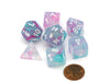 Polyhedral 7-Die Nebula Lab Dice 2 Chessex Dice Set Luminary-Wisteria with White