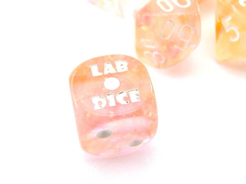 Polyhedral 7-Die Luminary Chessex Lab Dice 4 Set - Nebula Supernova with White