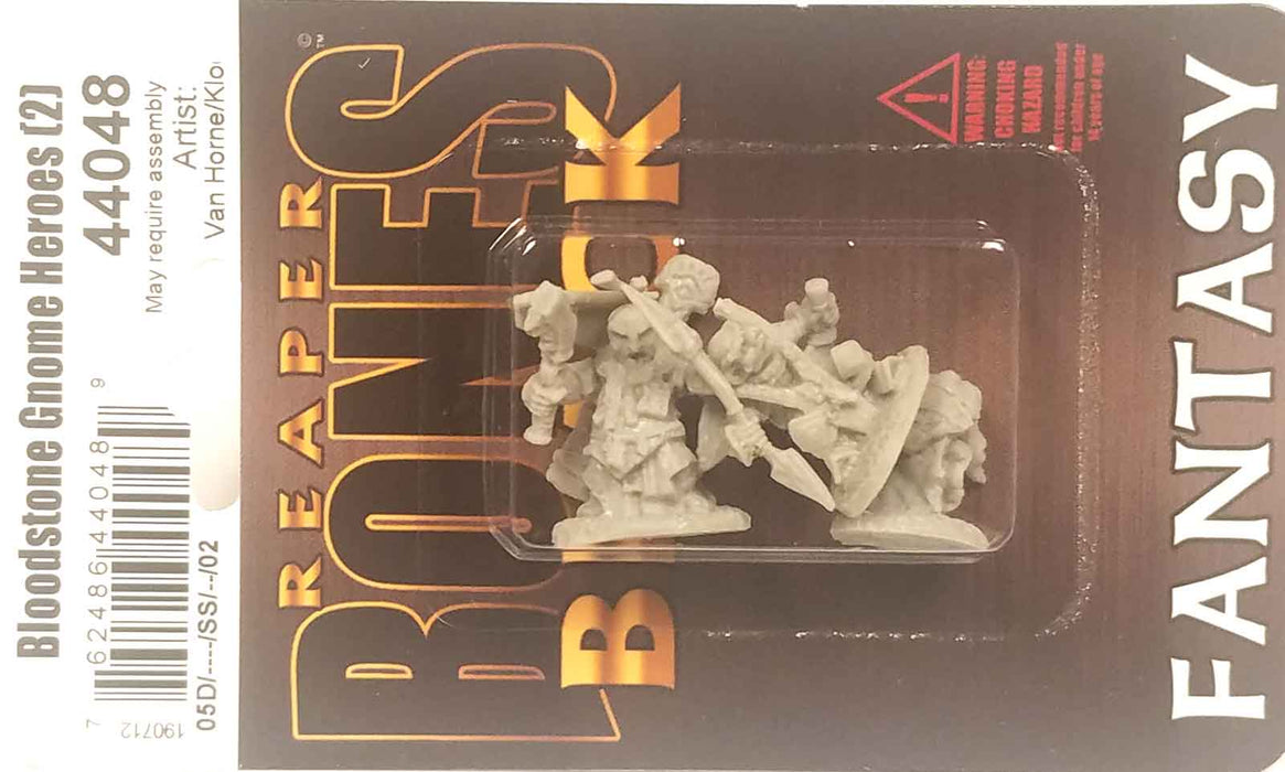 Bloodstone Gnome Heroes (2) #44048 Bones Black Unpainted Plastic