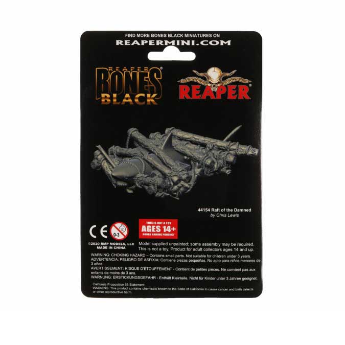 Raft of the Damned #44154 Bones Black Unpainted Plastic Figure