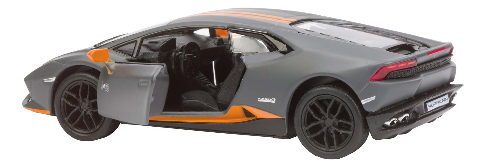 Die-Cast Metal Lamborghini Huracan - Gray with Orange Stripes