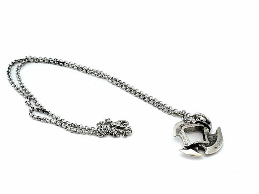 Dice Pendant Necklace 'Axe Blade' with Old Silver Finish - Holds a 12mm D6