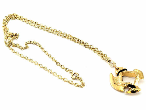 Dice Pendant Necklace 'Axe Blade' with Gold-Color Finish - Holds a 12mm D6