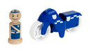 BRIO Wooden Police Officer and Motorcycle Toddler Play Toy