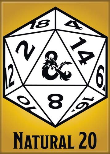Dungeons & Dragons 3.5" x 2.5" Magnet - Natural 20