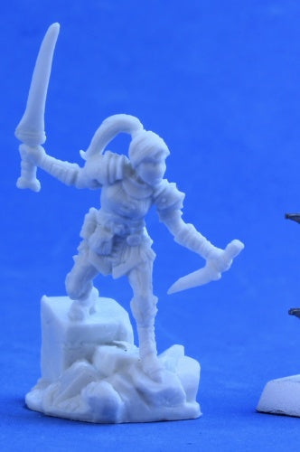 Reaper Miniatures Lanelle, Half-Elf Rogue #77387 Bones Unpainted Plastic Figure