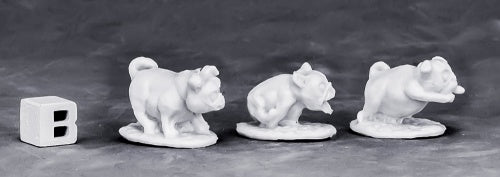 Reaper Miniatures War Pugs (3) #77573 Bones Unpainted Plastic RPG Mini Figure