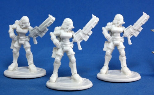 Reaper Miniatures Nova Corp:Female (3) #80013 Bones Unpainted Plastic Figure