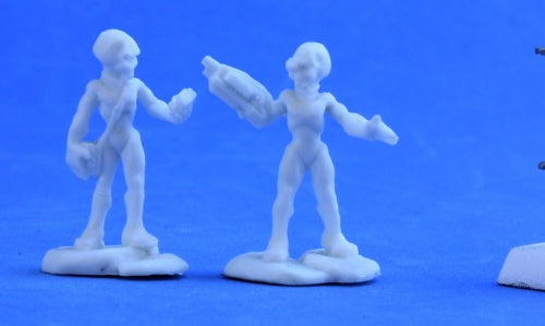 Reaper Miniatures Gray Alien Leaders (2) #80047 Chronoscope Unpainted Plastic