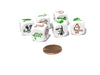 Set of 6 Species 16mm Dice - White with Multi-Color Etched Animals
