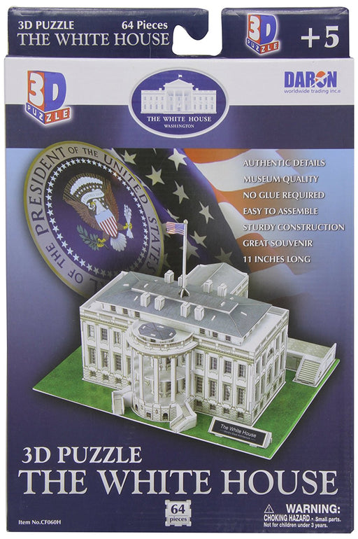 64 Piece 11" 3D Puzzle Model Kit - The White House