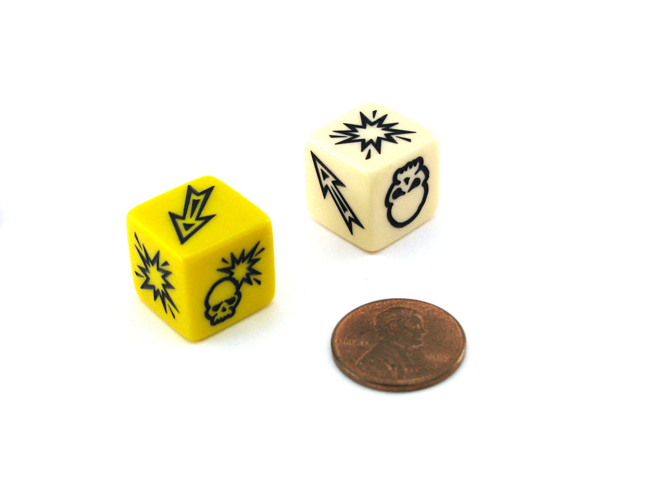 Pack of 2 Chessex Custom Engraved 16mm D6 Assorted Style Dice - Block Dice