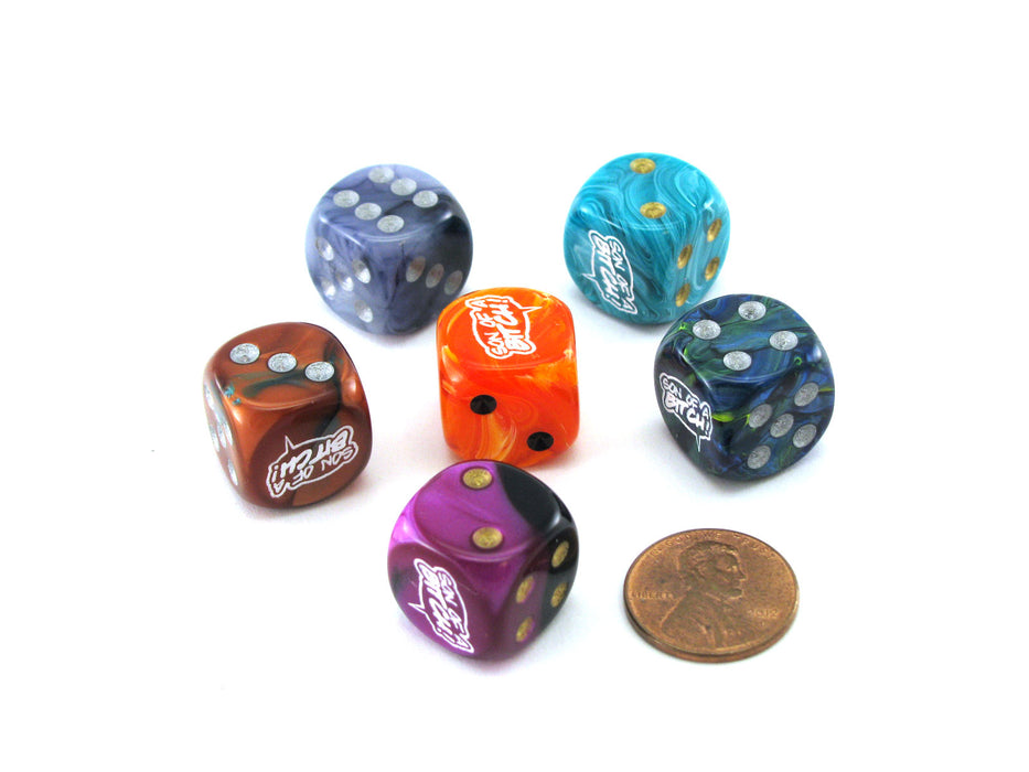 Pack of 6 Custom Engraved 16mm Assorted Style Funny Meme Dice - Son of a B****!