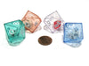 Set of 4 D10 26mm Double Dice, 2-In-1 Dice - 1 Each of Green Red Blue Clear