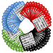 Pack of 100 Bingo Cards - 25 Each of Red, Green, Blue, Black
