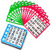 Pack of 100 Bingo Cards - 25 Each of Red, Green, Blue, Black