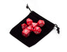 Wiz Dice 7 Die Polyhedral Dice Set in Velvet Pouch - Opaque Red