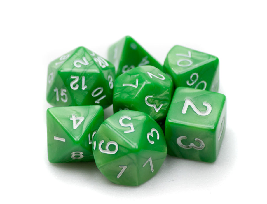 Wiz Dice 7 Die Polyhedral Dice Set in Velvet Pouch - Imperial Gem