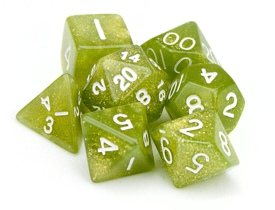 Wiz Dice 7 Die Polyhedral Dice Set in Velvet Pouch - Serpent