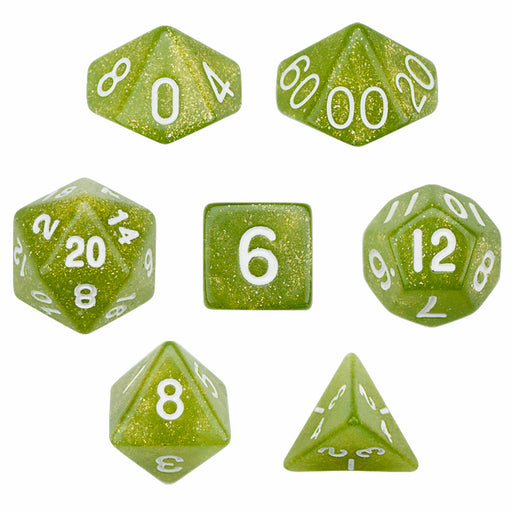 Wiz Dice 7 Die Polyhedral Dice Set in Velvet Pouch - Serpent