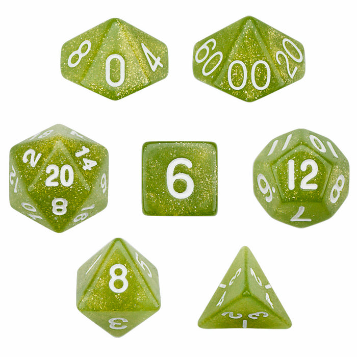 Wiz Dice 7 Die Polyhedral Dice Set in Velvet Pouch - Serpent